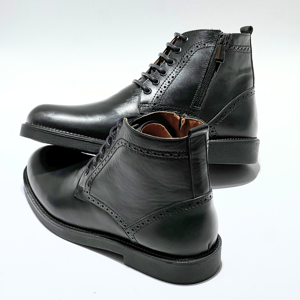 DRESS BOOT HOMME 100% CUIR NOIR REF AZ801