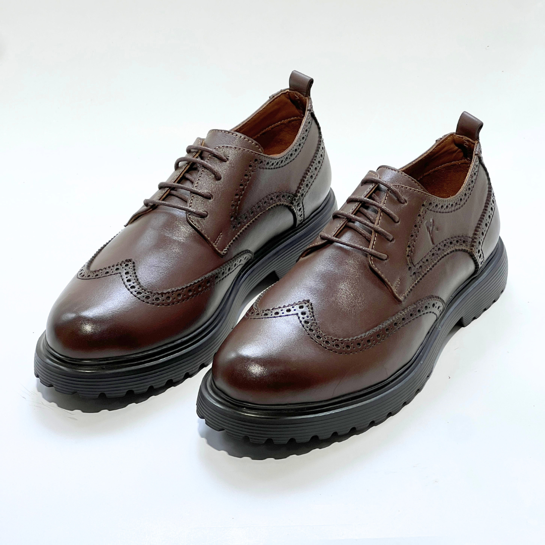 Chaussures Derby pour hommes Médical 100% cuir MARRON REF 1001