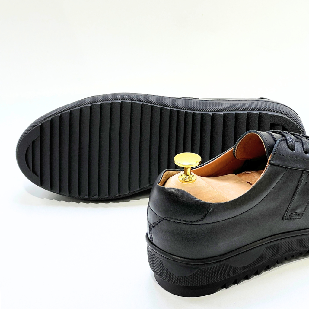 Baskets Basses De Lux En Cuir 100% Medical noir REF 079