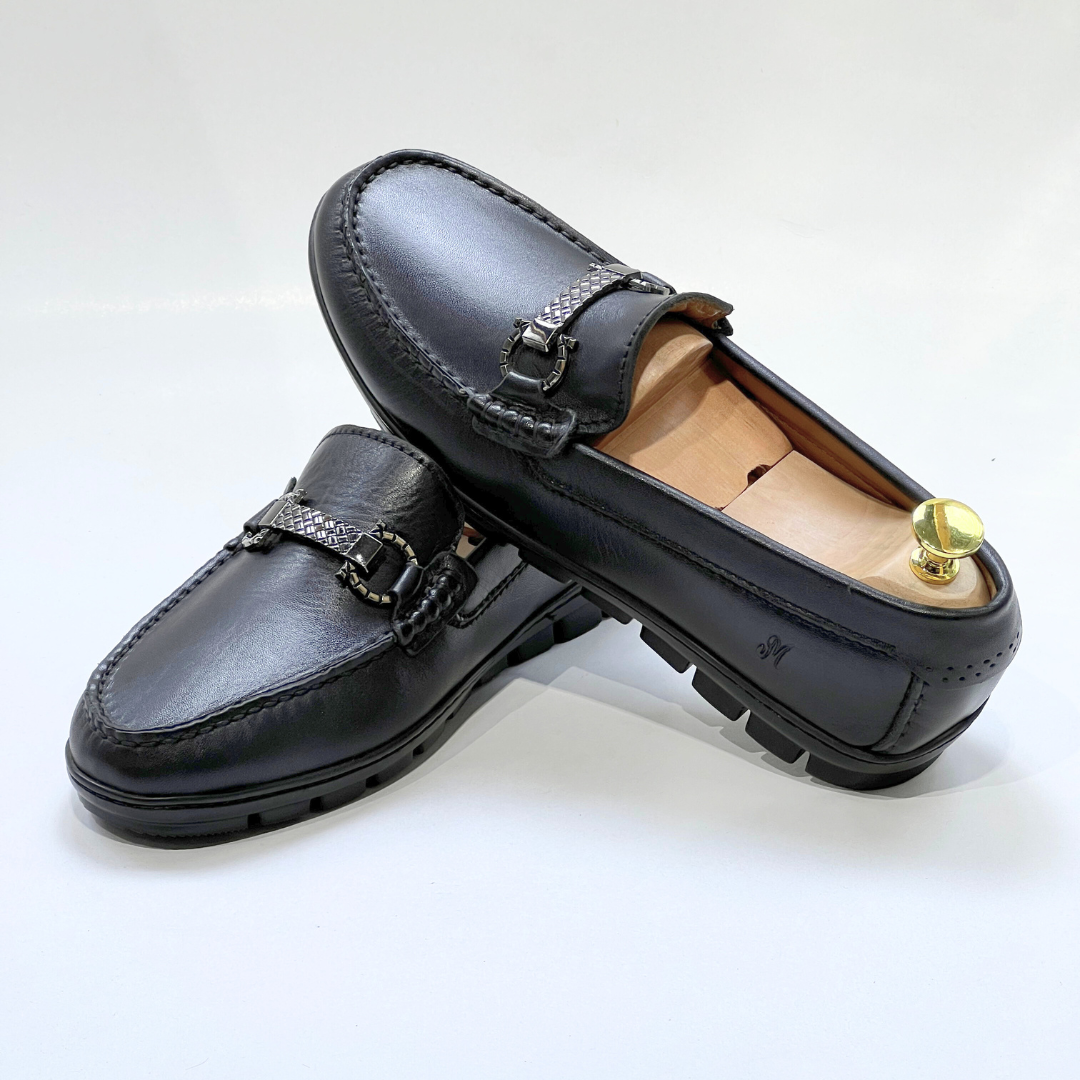 SYENNESIS - Mocassins homme 100% Cuir NOIR -REF 2002