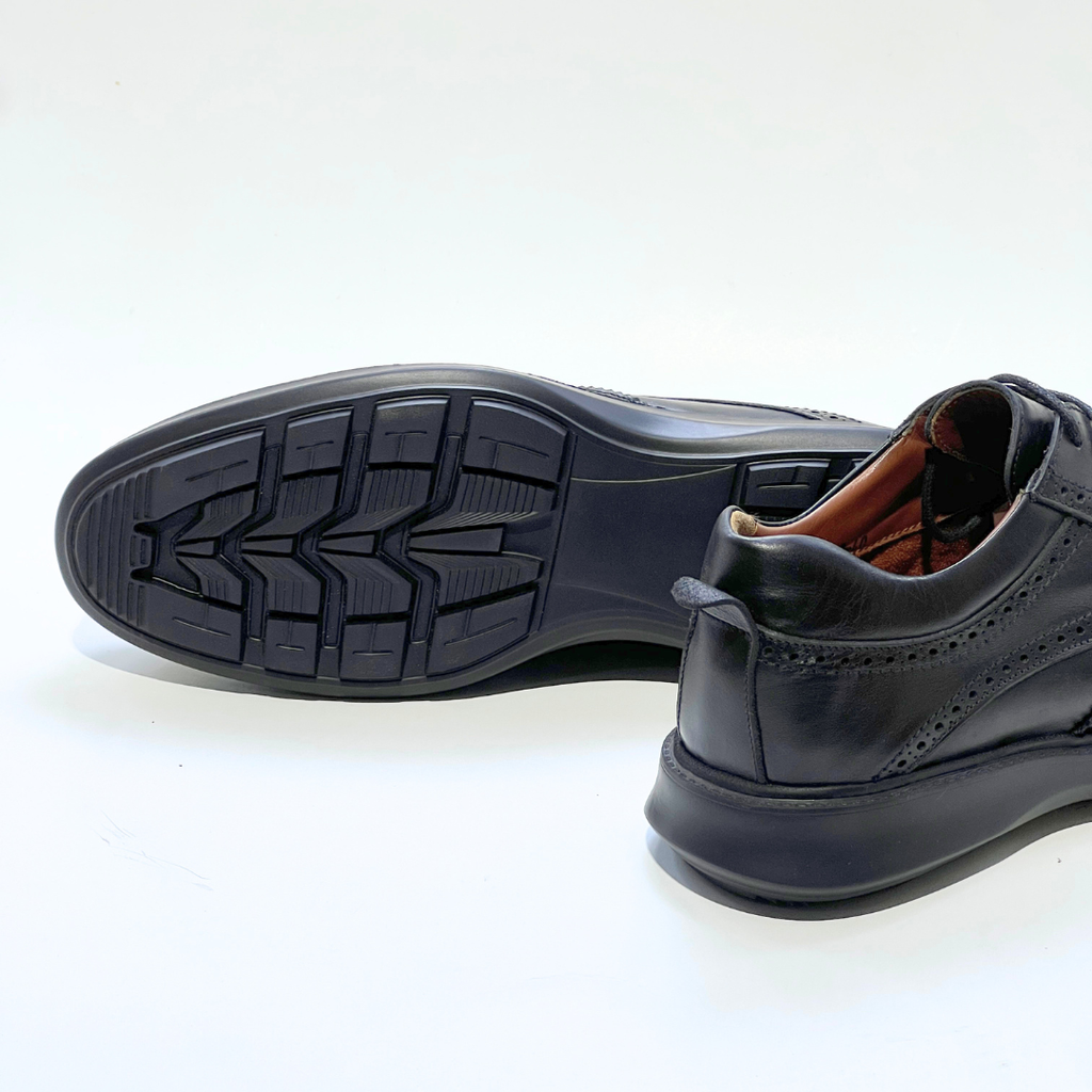 Chaussure BROGUE En Cuir 100% Médical NOIR REF 022