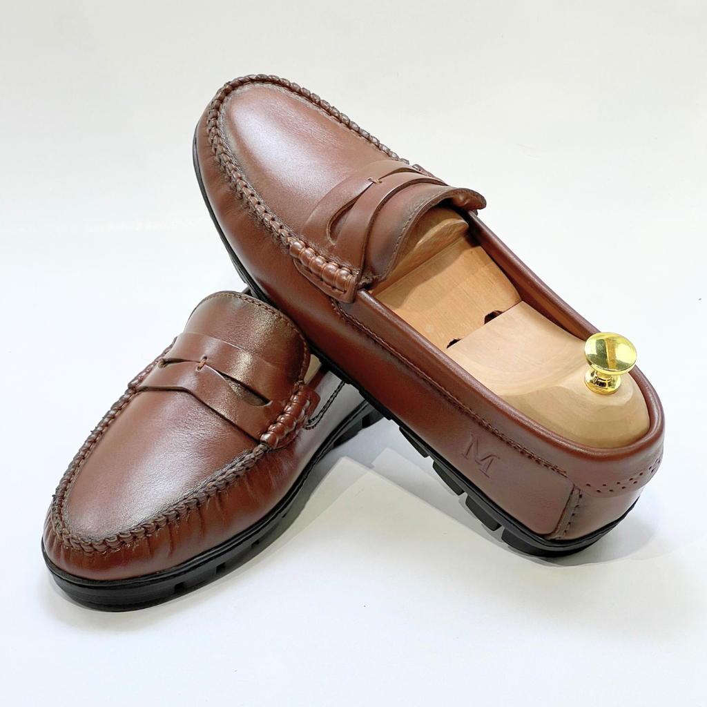 COLLEGE – Mocassins hommes 100% CUIR - MARRON - REF 2001
