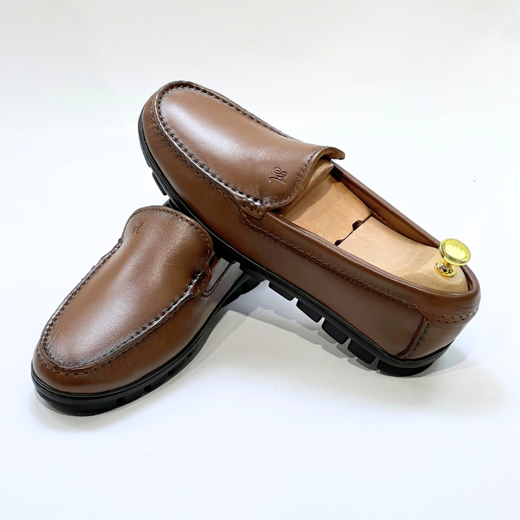 Brighton : Mocassin Homme 100% cuir TABAC-REF 2000
