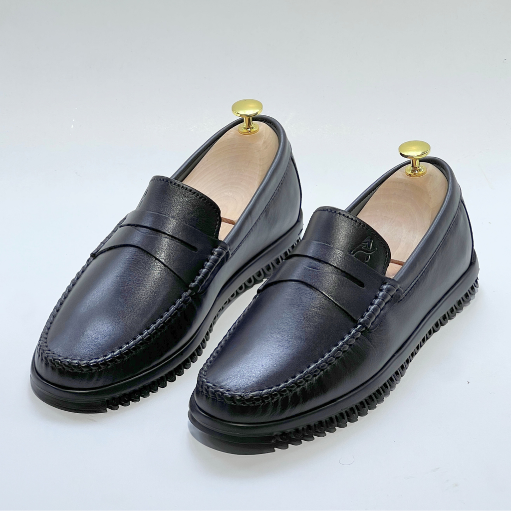 Denver: Mocassin Homme - cuir 100% NOIR REF AZ106