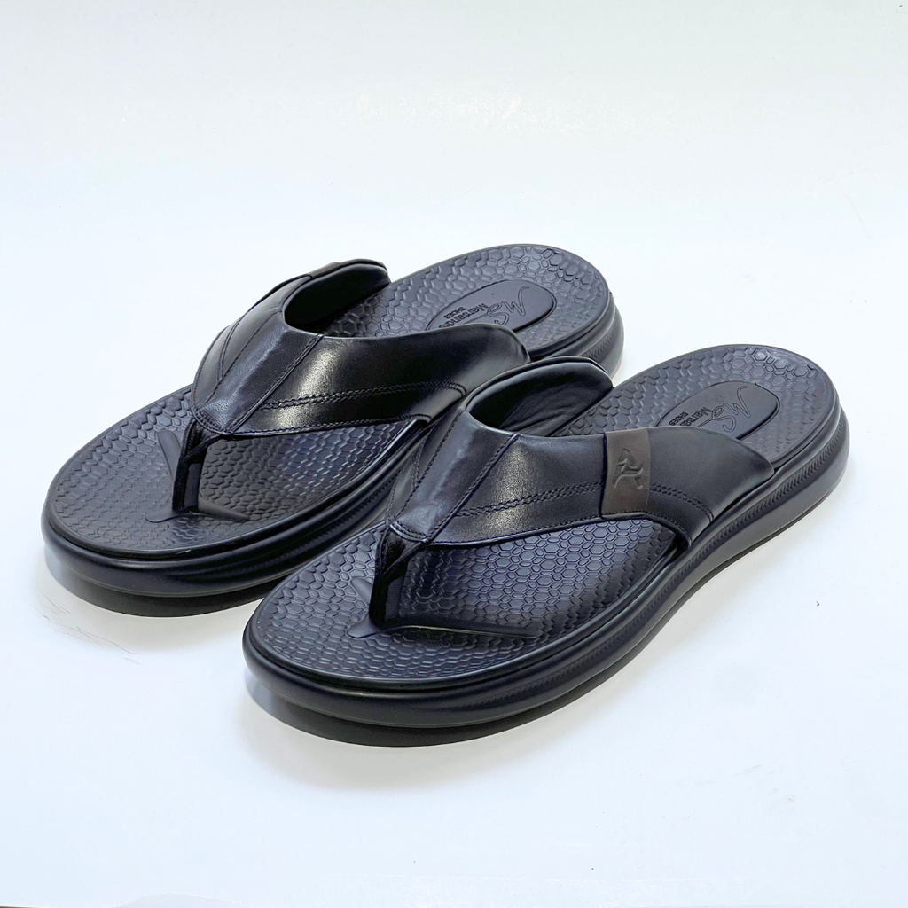 SANDAL HOMMES MEDICAL EVA 100% CUIR EN NOIR REF 2117