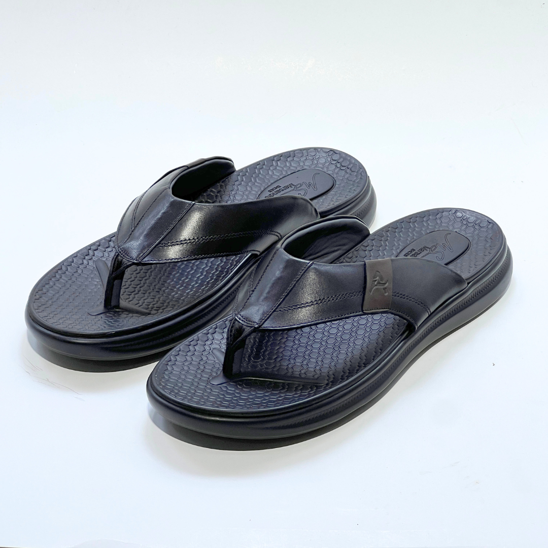SANDAL HOMMES MEDICAL EVA 100% CUIR EN NOIR REF 2117