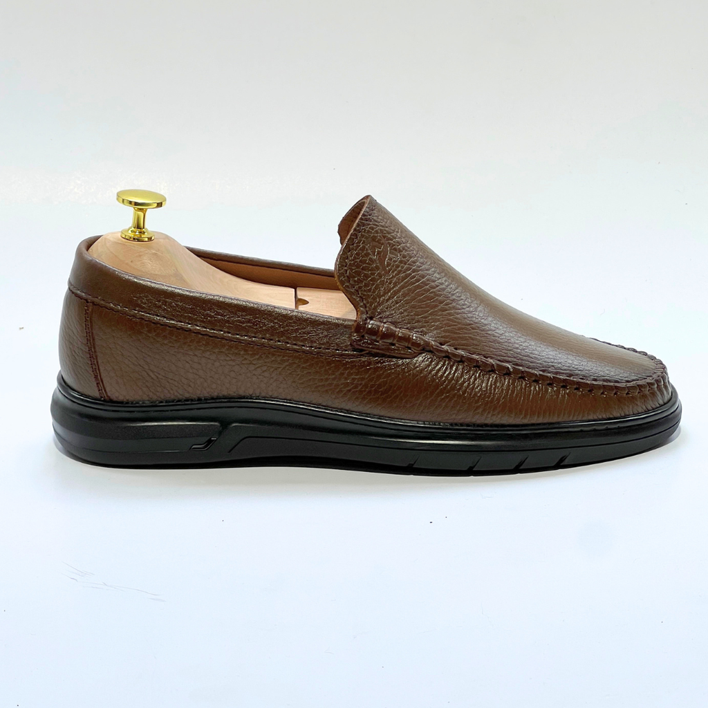 D'Urbano MOCASSIN EN CUIR Grainé 100% Médical - TABAC - REF 103