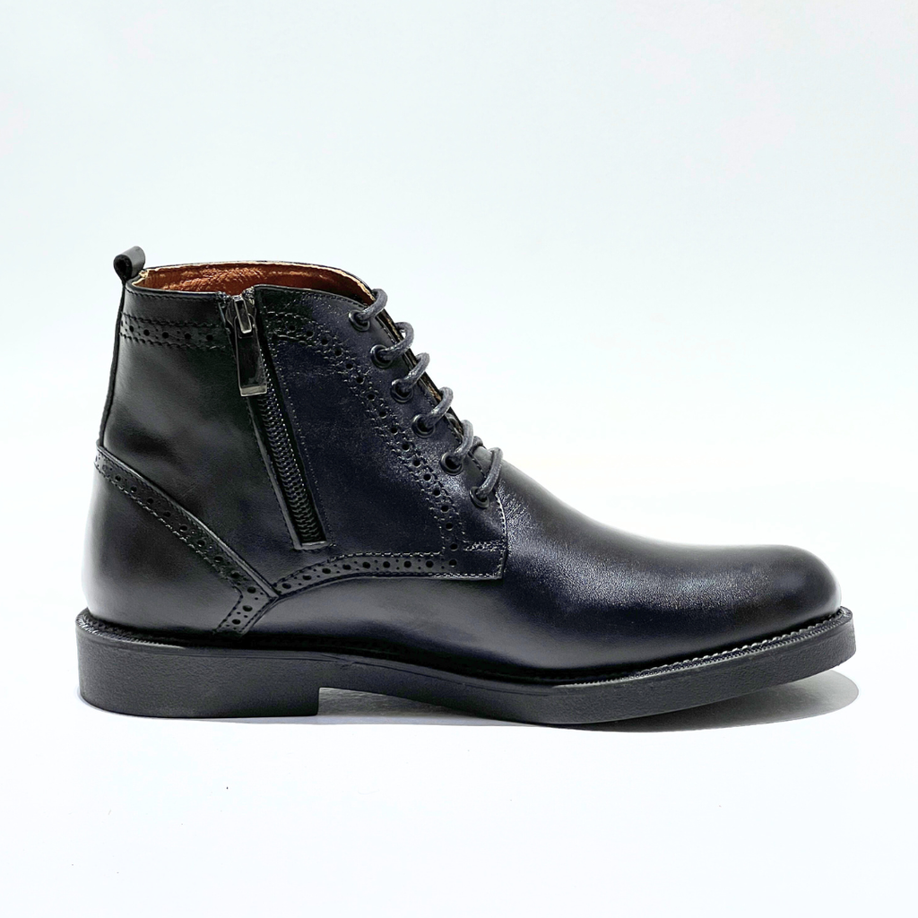 DRESS BOOT HOMME 100% CUIR NOIR REF AZ801