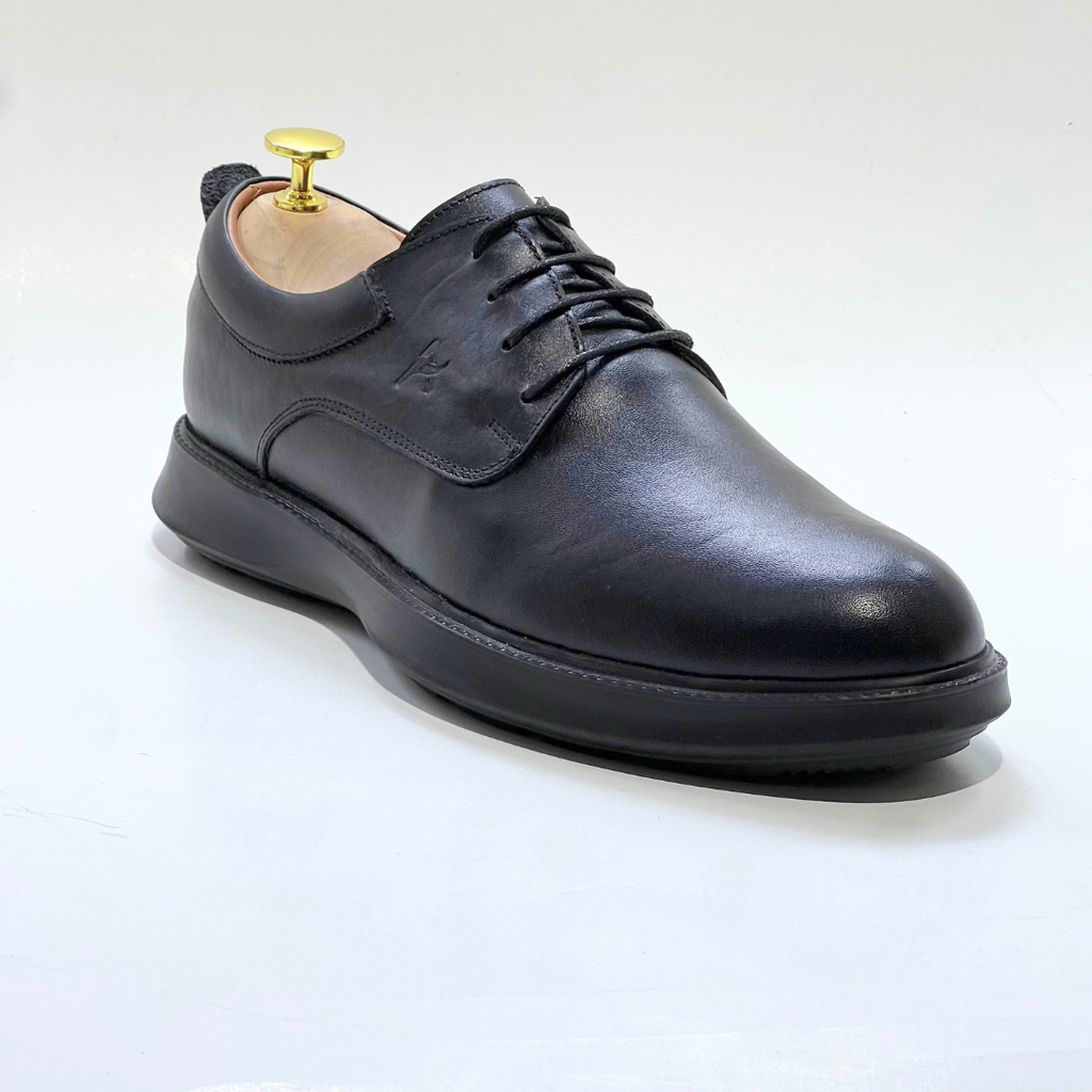 CHAUSSURES DE LUXE POUR HOMME MEDICAL 100% CUIR EN NOIR REF N014