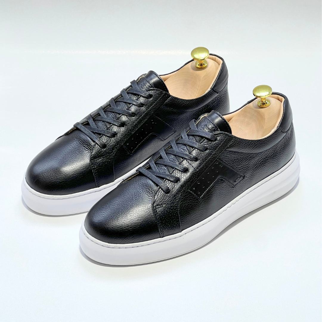 Baskets pour Homme 100% CUIR - ALONZO NOIR B REF AZ079