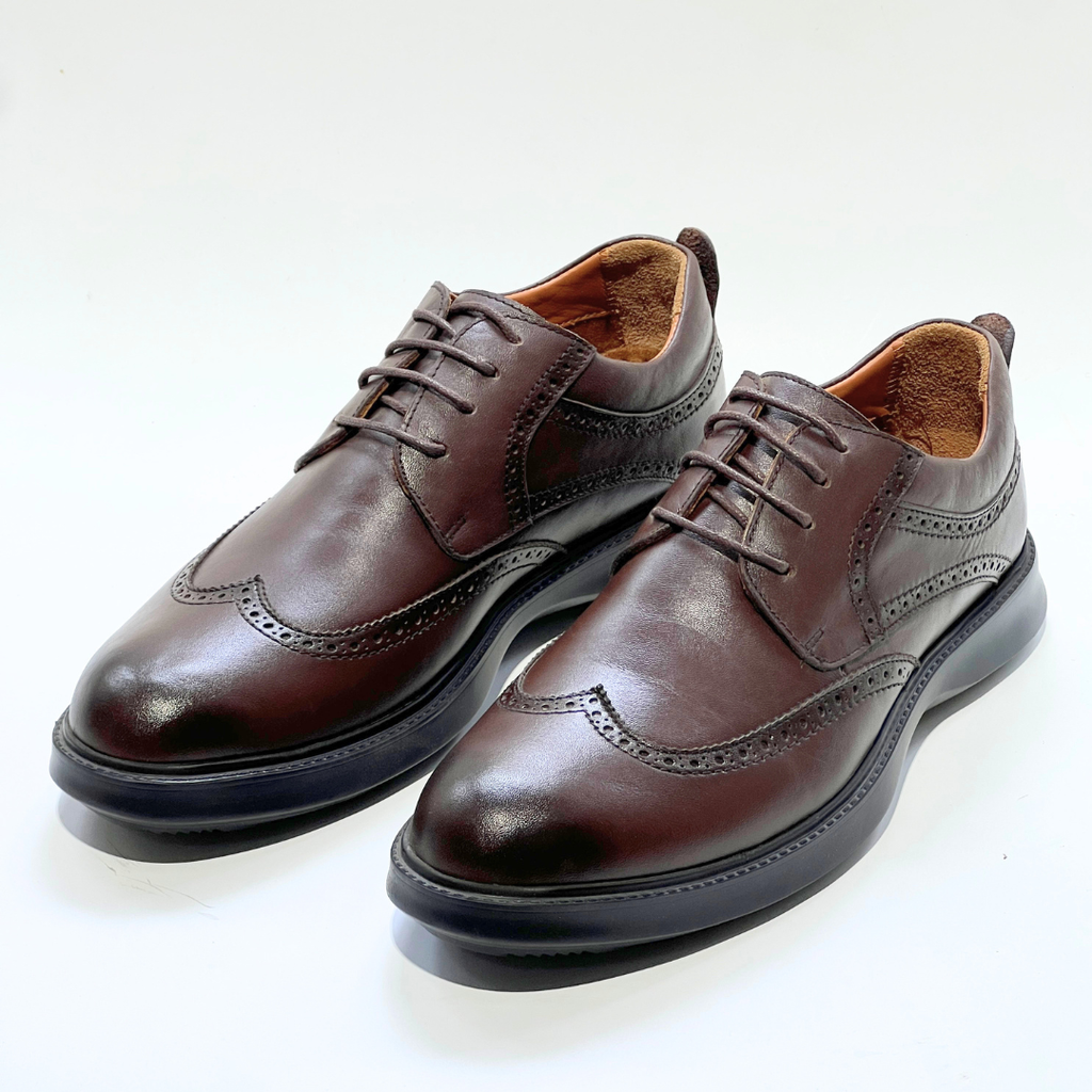 Chaussure BROGUE En Cuir 100% Médical MARRON REF 022