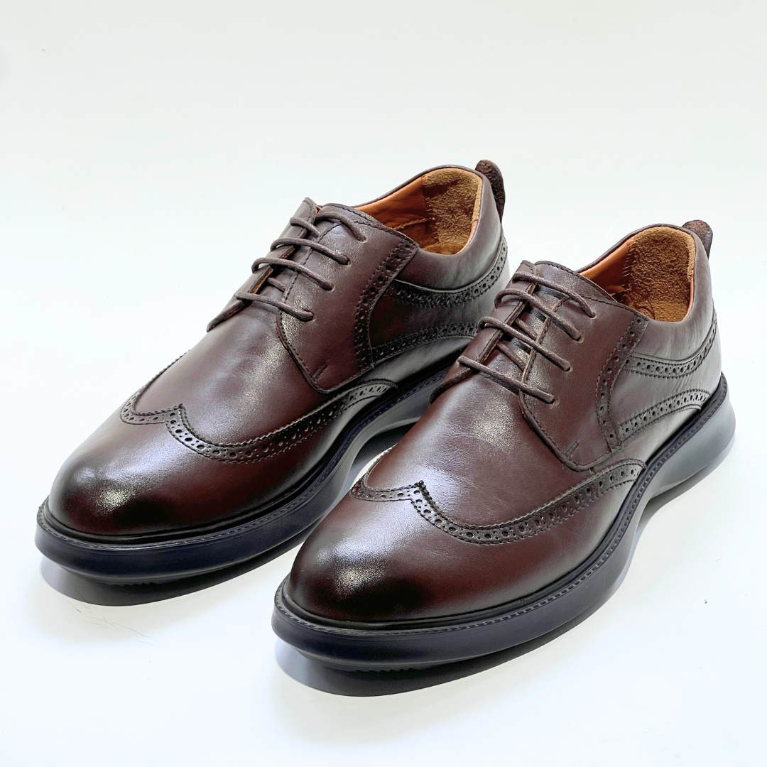 Chaussure BROGUE En Cuir 100% Médical MARRON REF 022