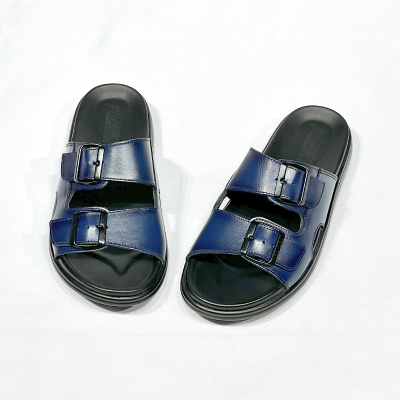 Silver Street London San Antonio, Sandale Homme, En Cuie 100% bleu REF 211