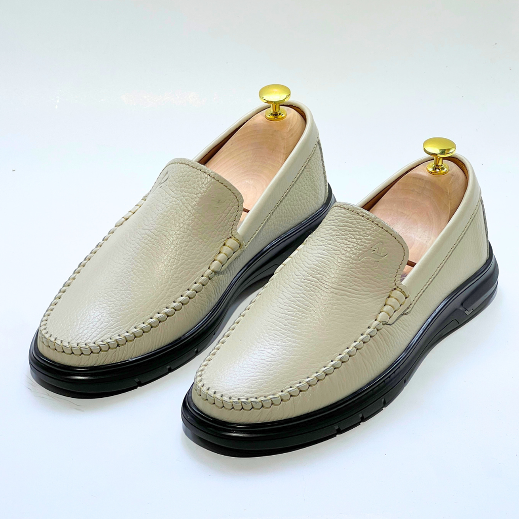 D'Urbano MOCASSIN EN CUIR Grainé 100% Médical - BEIGE- REF 103