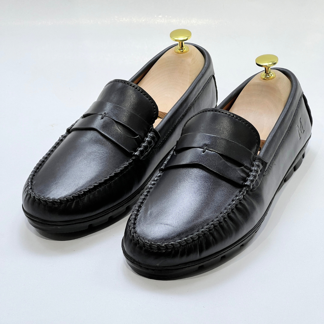 COLLEGE – Mocassins hommes 100% CUIR - noir - REF 2001