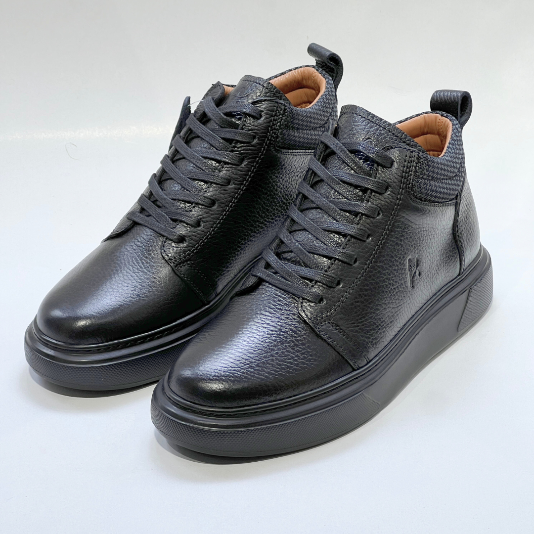 ALONZO-Demi Bottine Médical 100% cuir NOIR REF 608