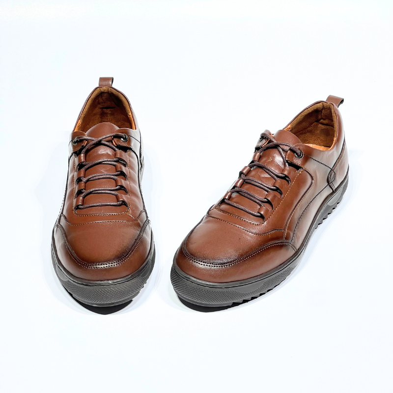 Basket Hommes Médical 100% cuir MARRON réf 081