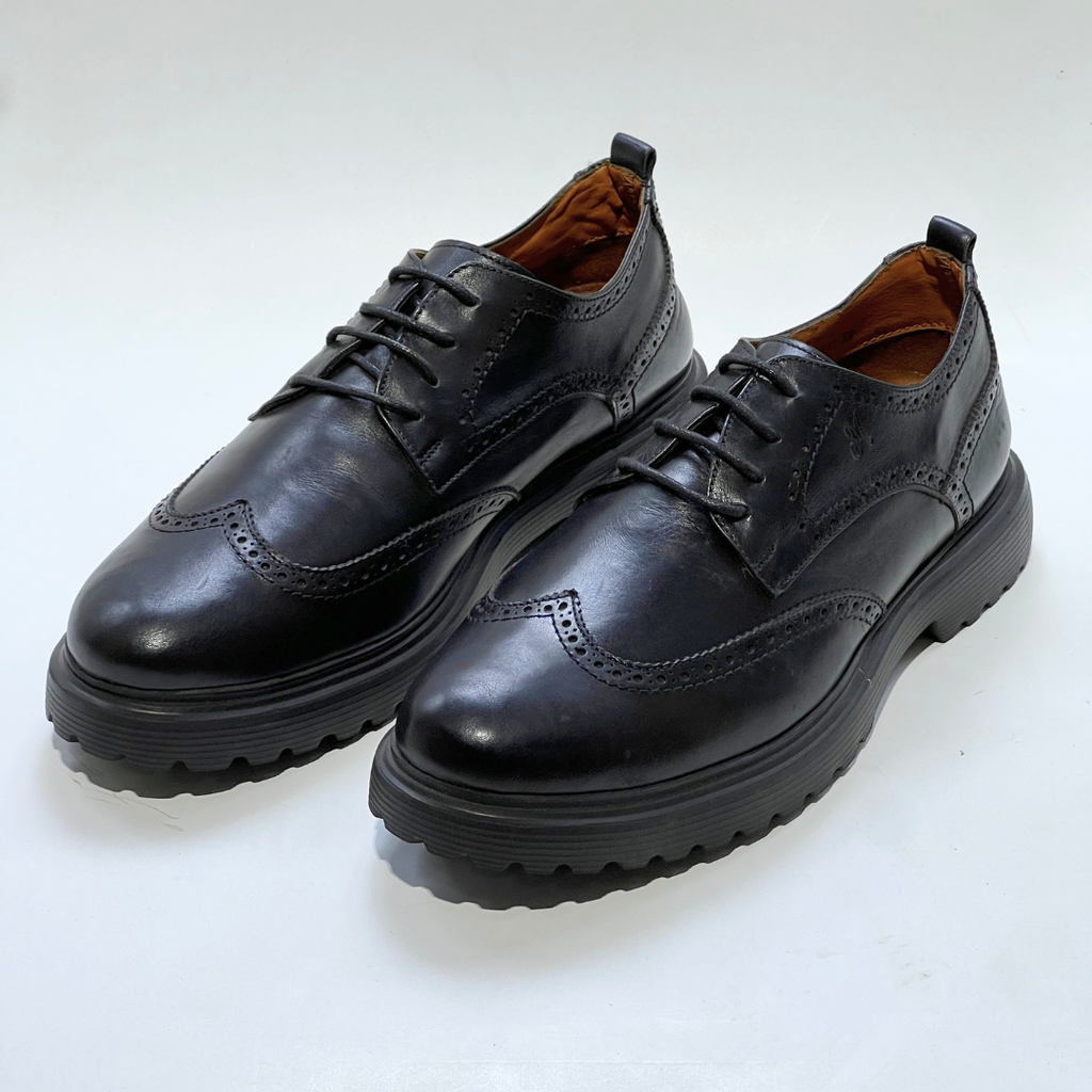 Chaussures Derby pour hommes Médical 100% cuir NOIR REF 1001