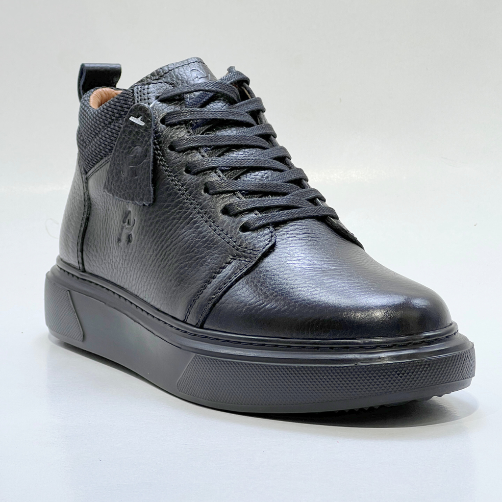 ALONZO-Demi Bottine Médical 100% cuir NOIR REF 608
