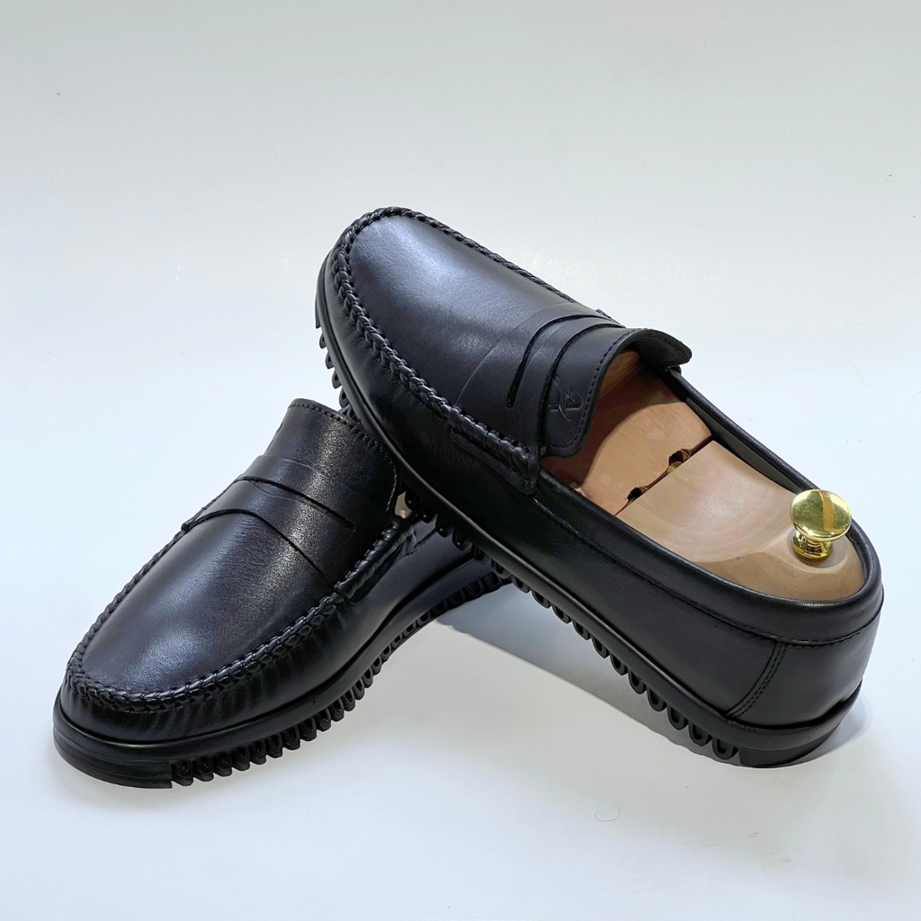 Denver: Mocassin Homme - cuir 100% NOIR REF AZ106