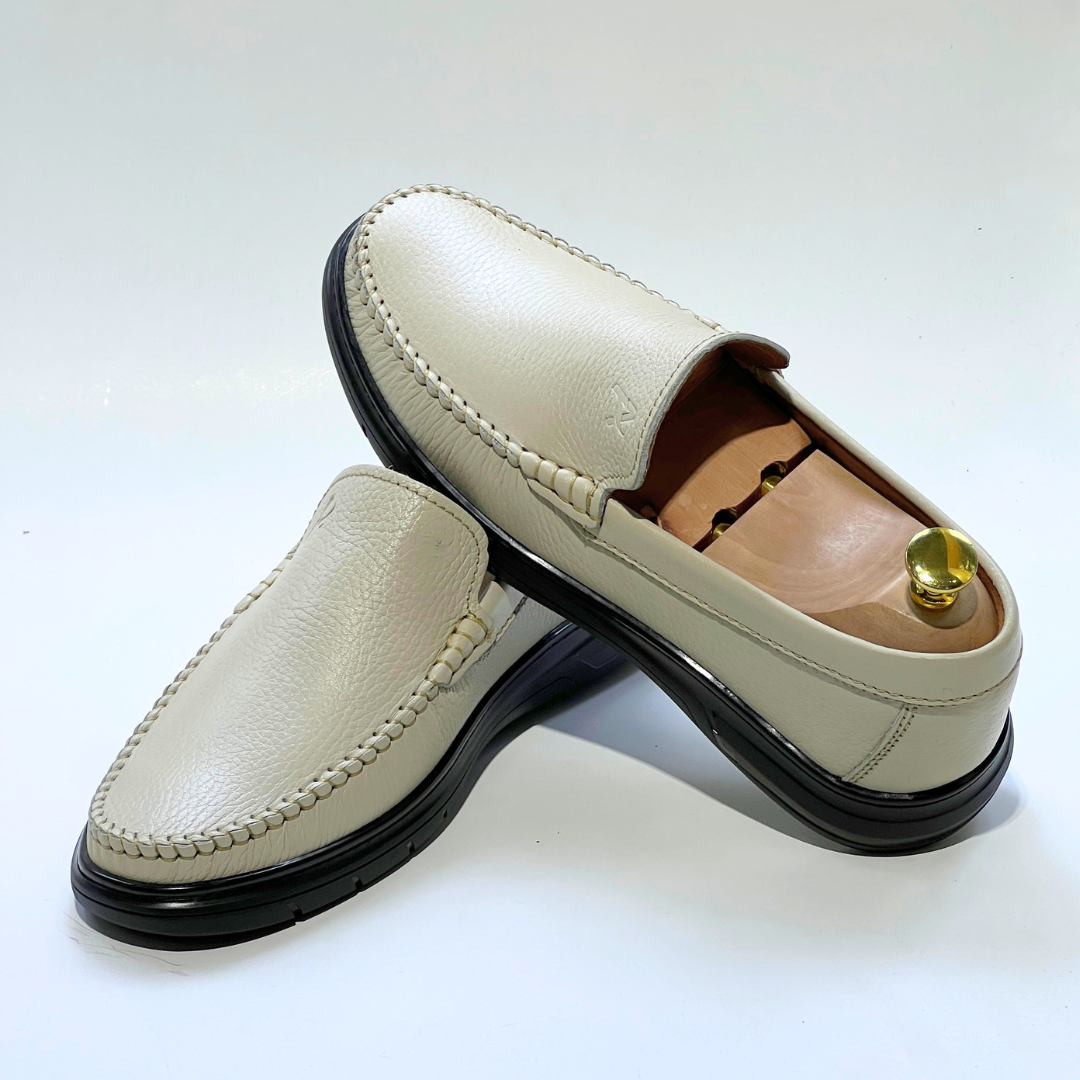 D'Urbano MOCASSIN EN CUIR Grainé 100% Médical - BEIGE- REF 103