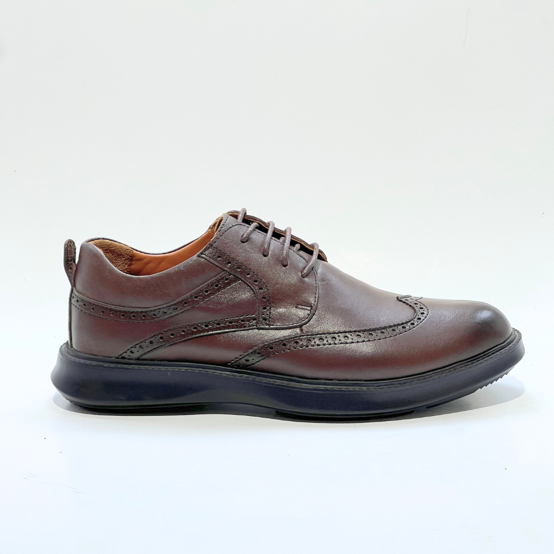 Chaussure BROGUE En Cuir 100% Médical MARRON REF 022