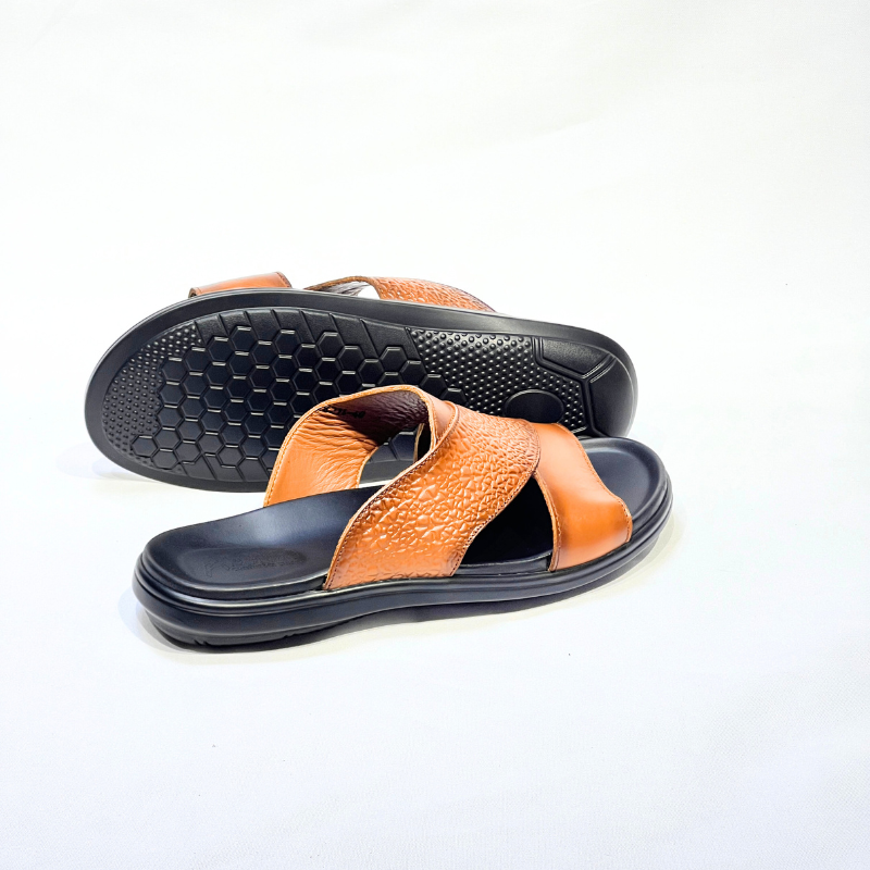 Sandales Hommes 100% Cuir Super Médical EN TABA REF 214