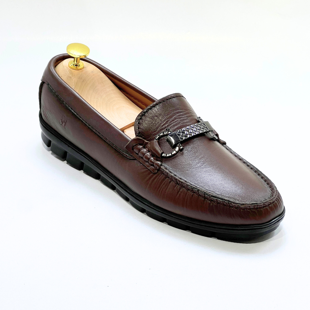 SYENNESIS - Mocassins homme 100% Cuir MARRON-REF 2002