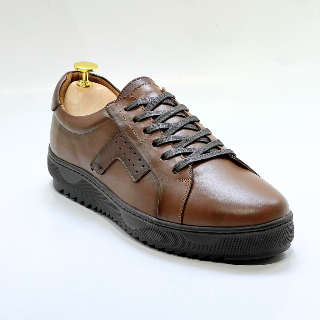 Baskets Basses De Lux En Cuir 100% Medical tabac REF 079