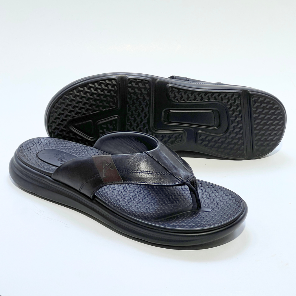 SANDAL HOMMES MEDICAL EVA 100% CUIR EN NOIR REF 2117