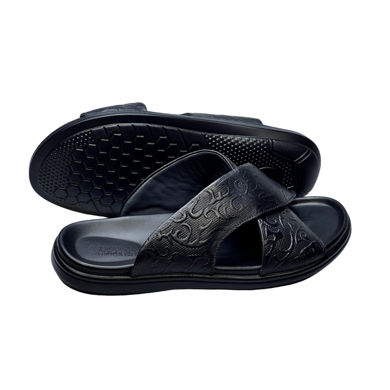 Relax – Sandales Hommes 100% Cuir Super Médical EN NOIR REF T-212