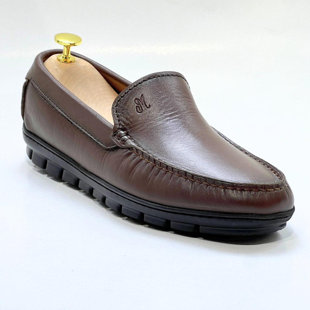 Brighton : Mocassin Homme 100% cuir MARRON -REF 2000