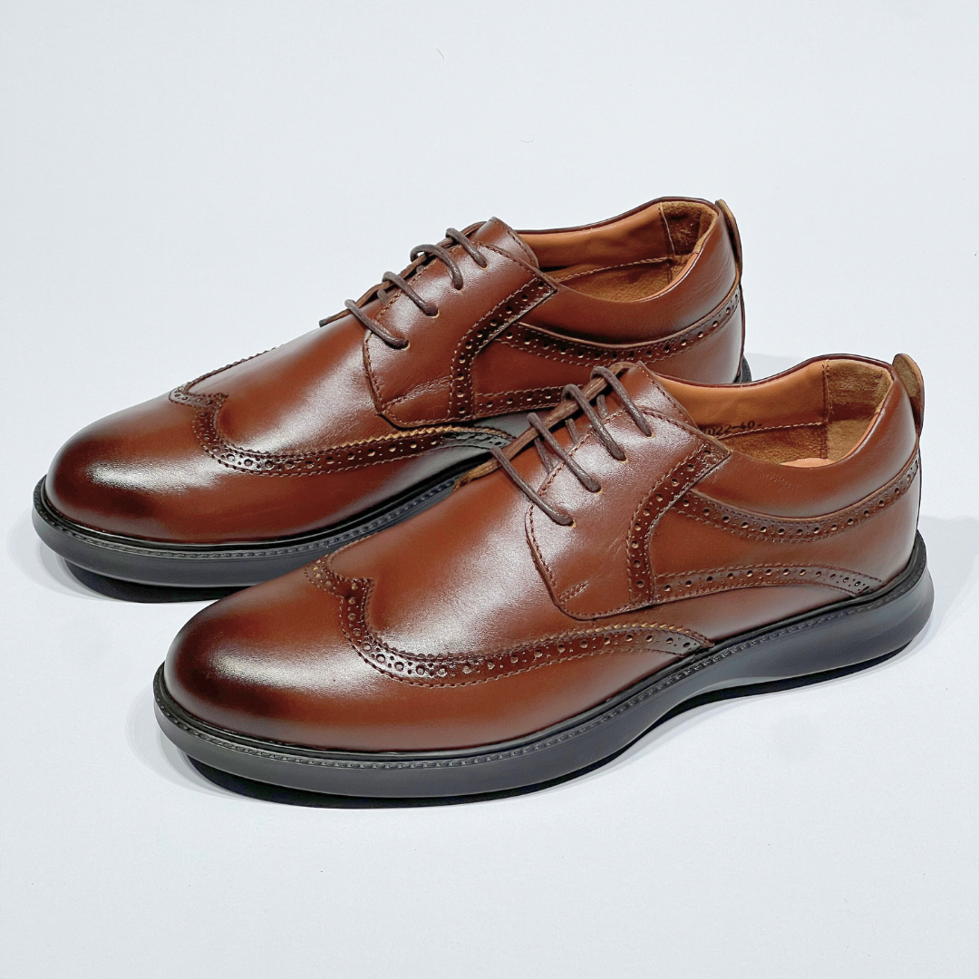 Chaussures Médicale Pour Homme 100% Cuir MARRON REF AZ022