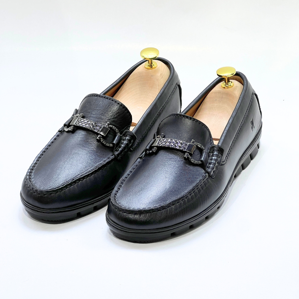 SYENNESIS - Mocassins homme 100% Cuir NOIR -REF 2002