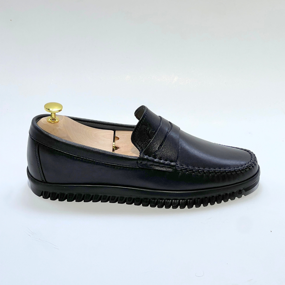 Denver: Mocassin Homme - cuir 100% NOIR REF AZ106