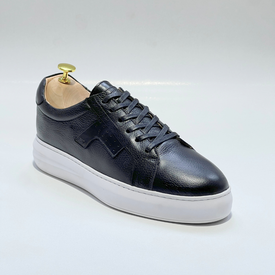 Baskets pour Homme 100% CUIR - ALONZO NOIR B REF AZ079