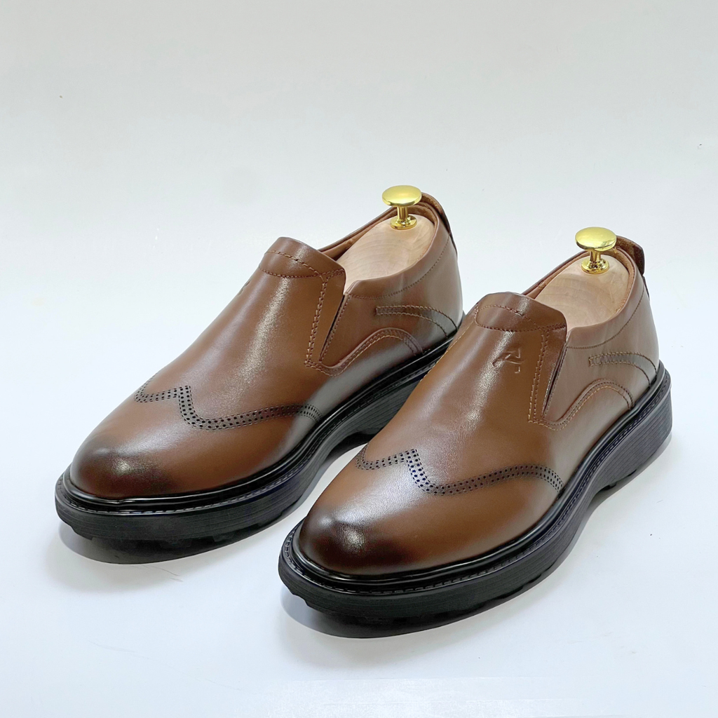 Tregan Chaussure Élégante Homme Médical 100% Cuir En TABAC Ref 101