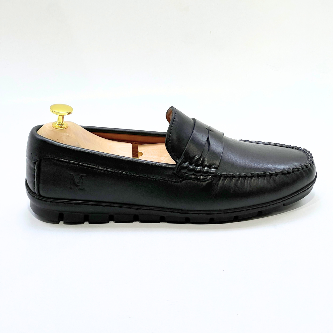 COLLEGE – Mocassins hommes 100% CUIR - noir - REF 2001