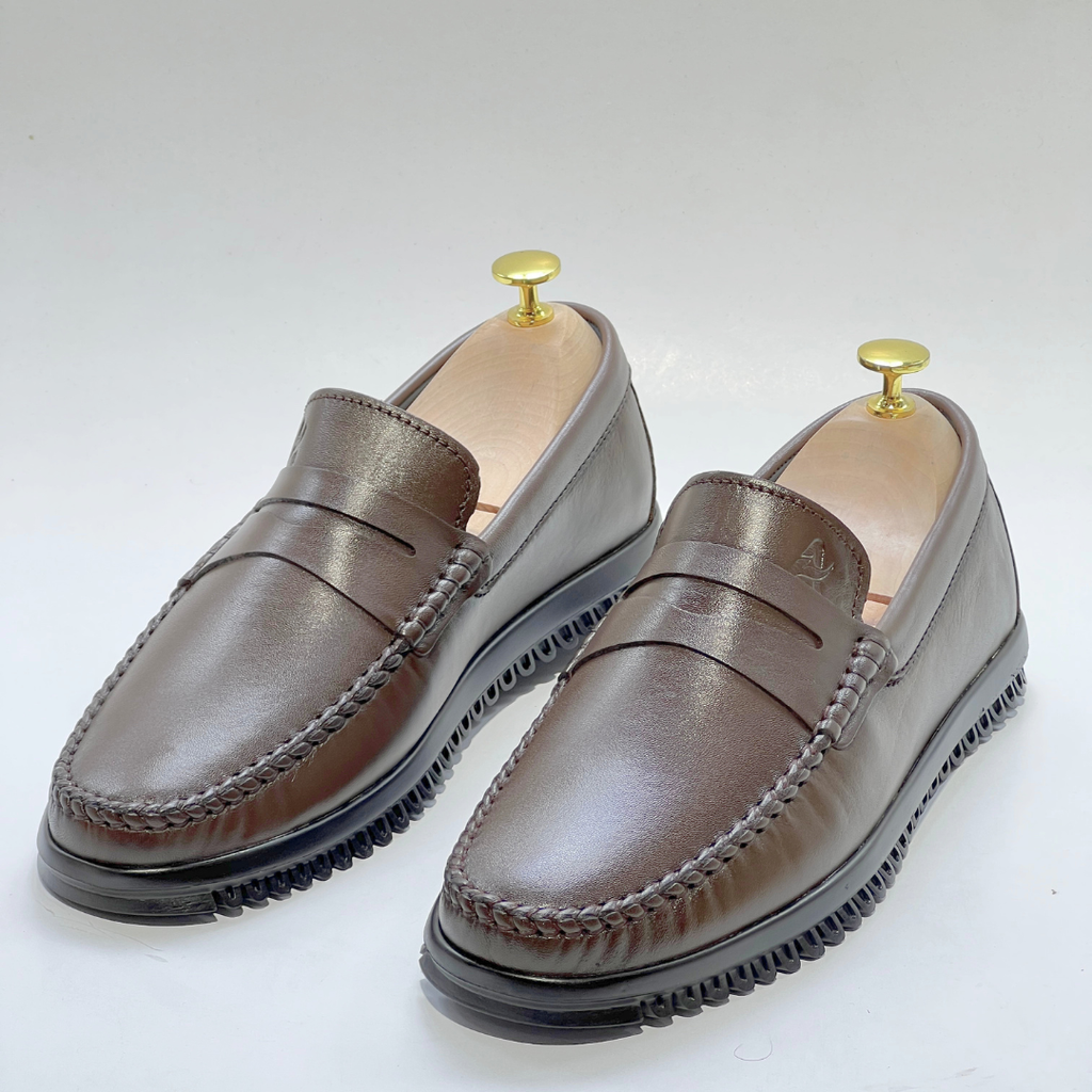 Denver: Mocassin Homme - cuir 100% MARRON REF AZ106