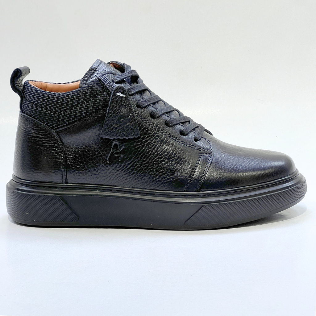 ALONZO-Demi Bottine Médical 100% cuir NOIR REF 608