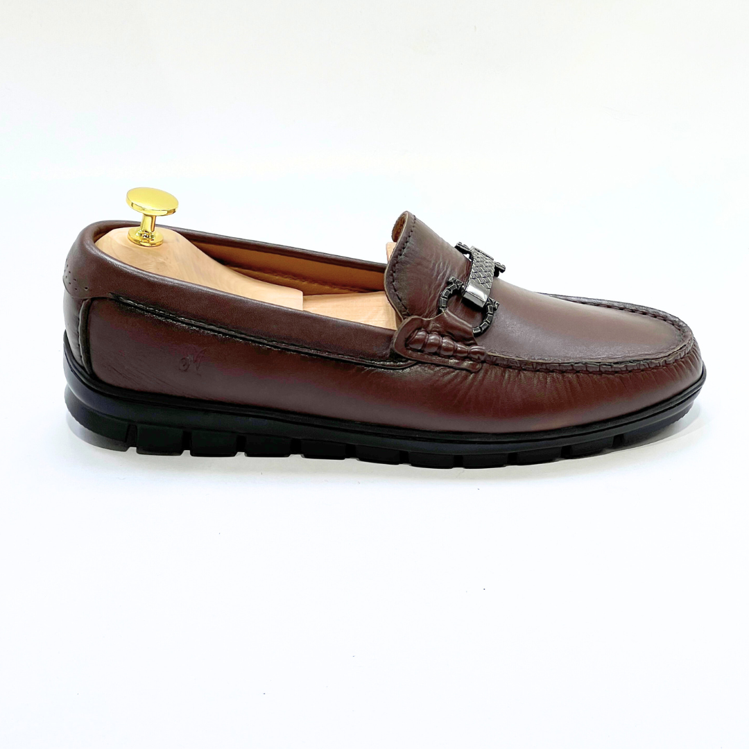 SYENNESIS - Mocassins homme 100% Cuir MARRON-REF 2002