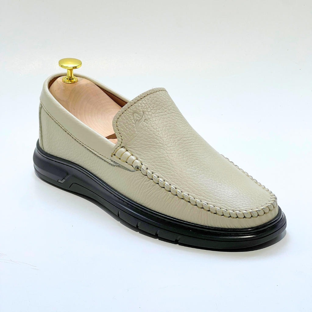 D'Urbano MOCASSIN EN CUIR Grainé 100% Médical - BEIGE- REF 103