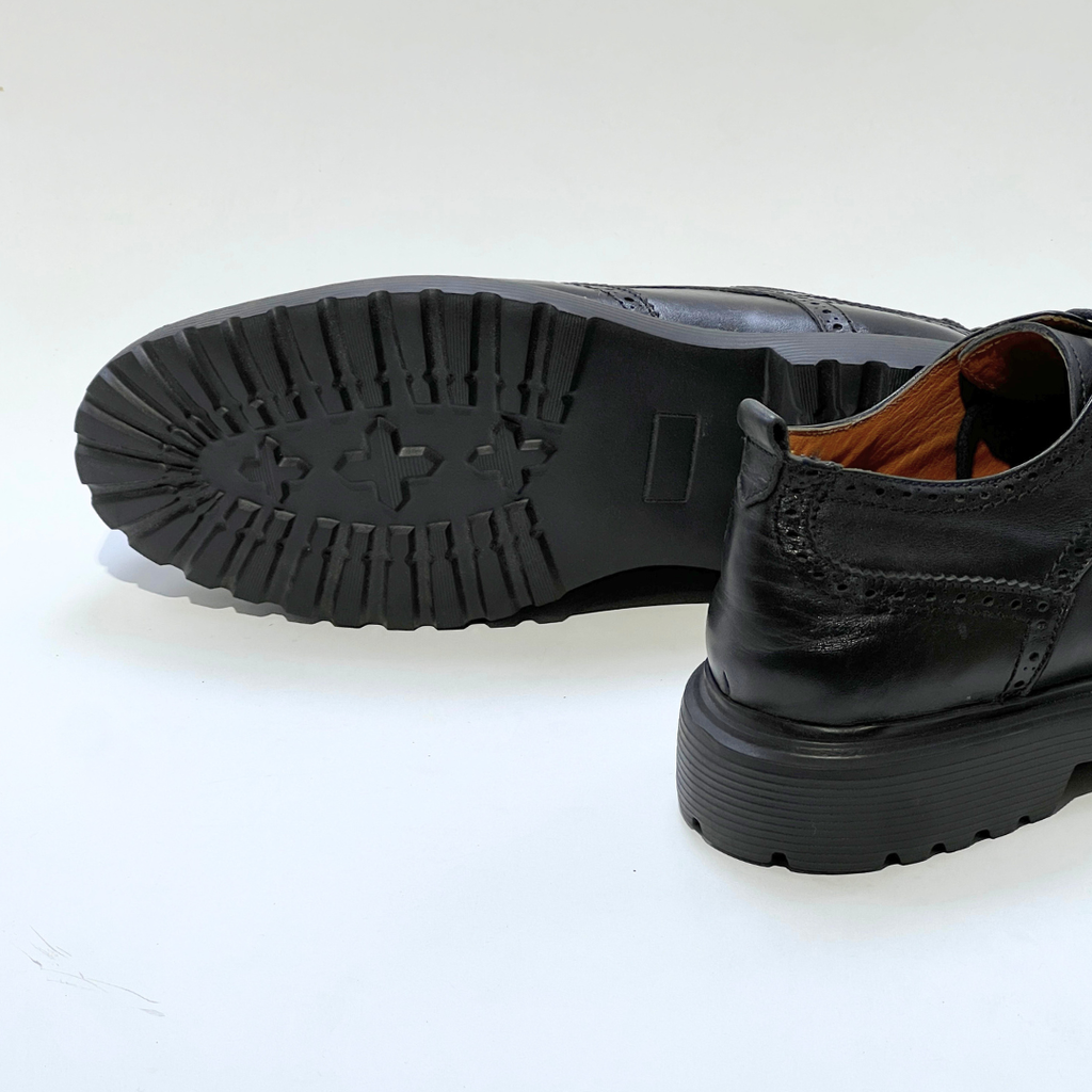 Chaussures Derby pour hommes Médical 100% cuir NOIR REF 1001