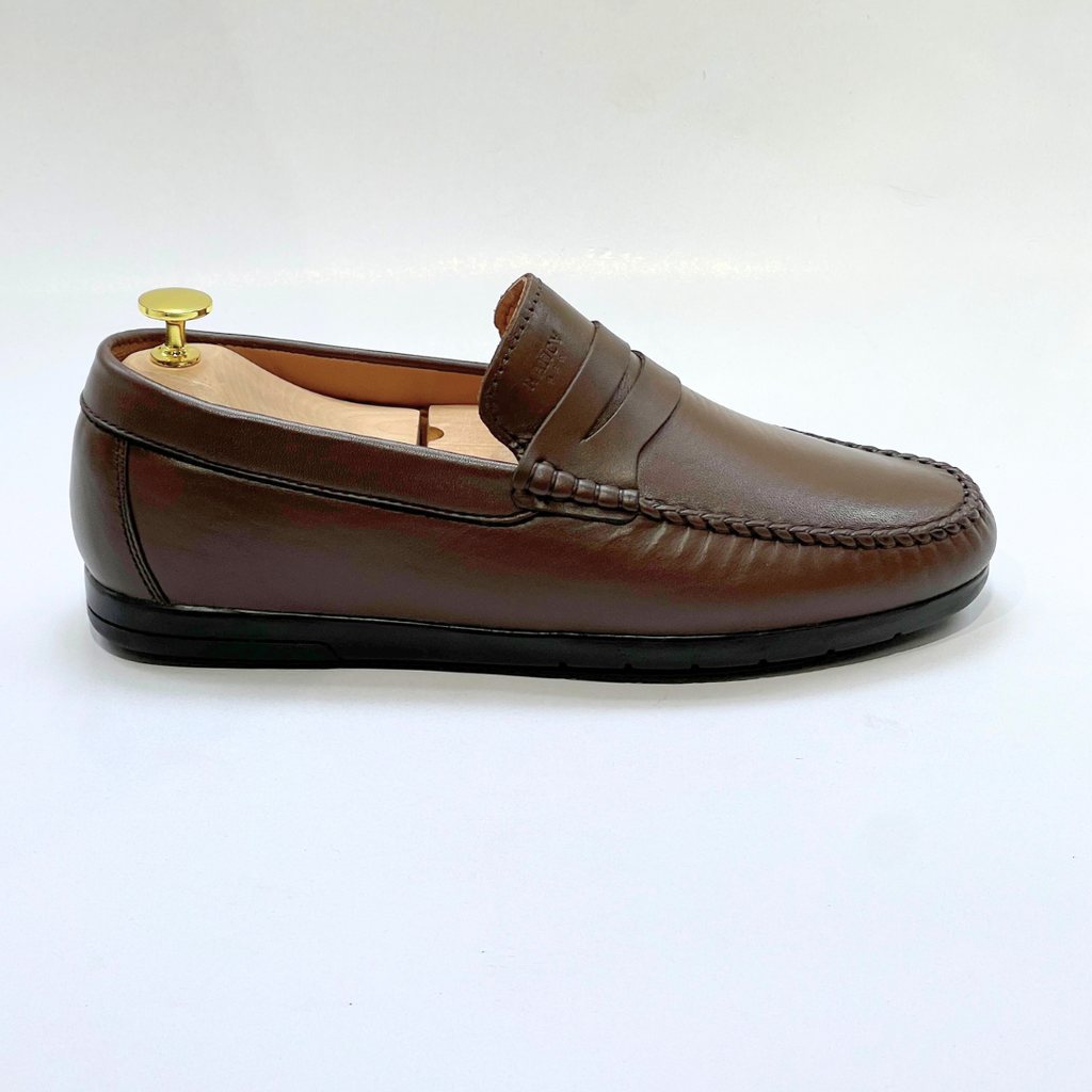 Denver: Mocassin Homme Médical - 100% Cuir MARRON - ref 104