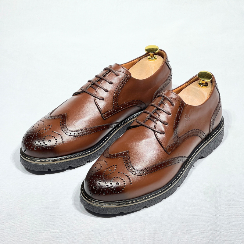 ALONZO – Chaussure Derby en cuir 100% MARRON REF 505