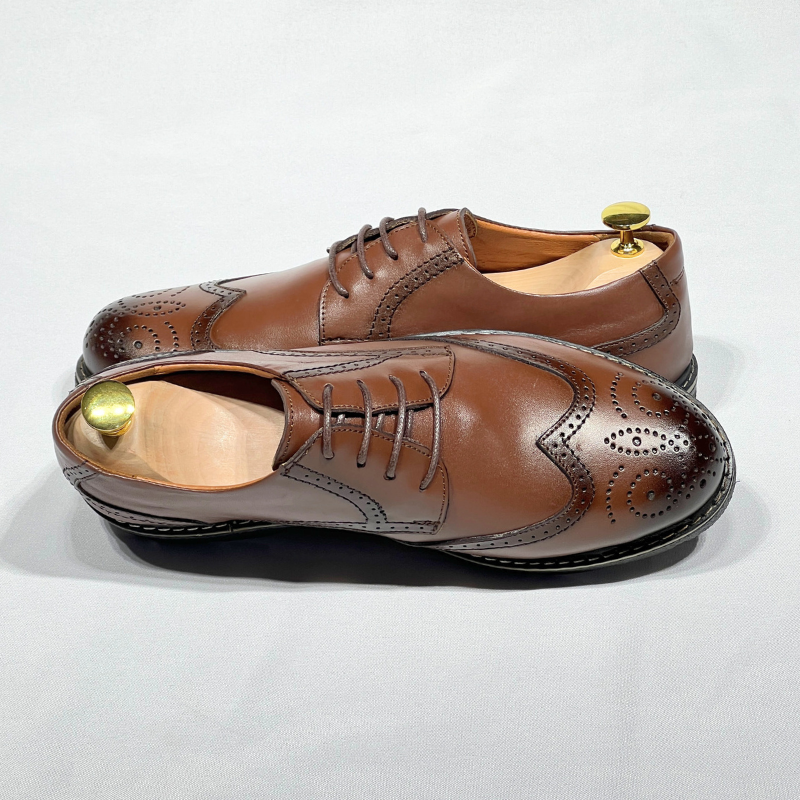 ALONZO – Chaussure Derby en cuir 100% MARRON REF 505