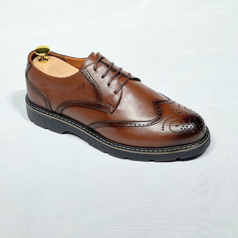 ALONZO – Chaussure Derby en cuir 100% MARRON REF 505