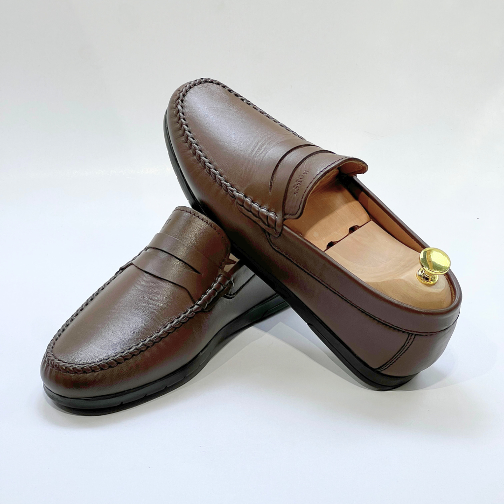 Denver: Mocassin Homme Médical - 100% Cuir MARRON - ref 104