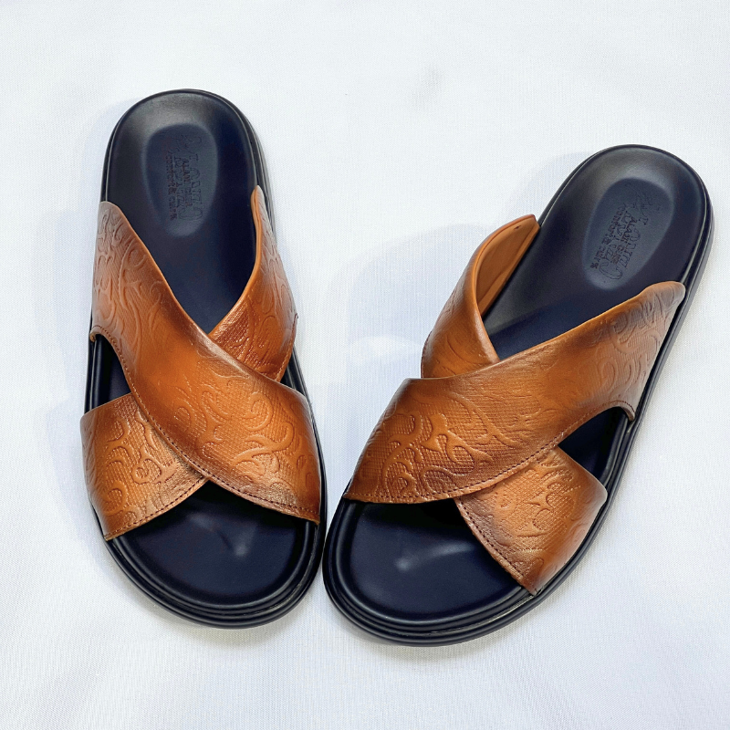 Relax – Sandales Hommes 100% Cuir Super Médical EN TABA REF T-212