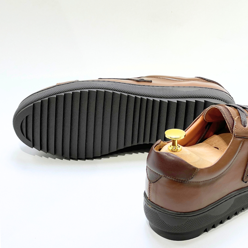 Baskets Basses De Lux En Cuir 100% Medical tabac REF 079